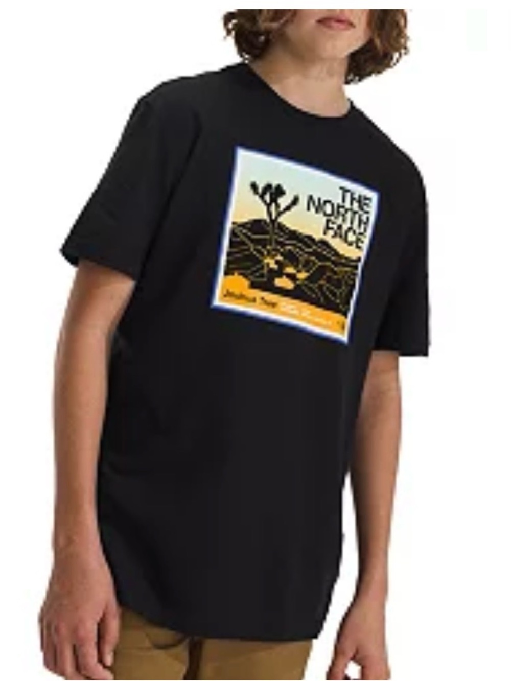 The North Face Joshua Tree Black Tee - youth/kids size XL